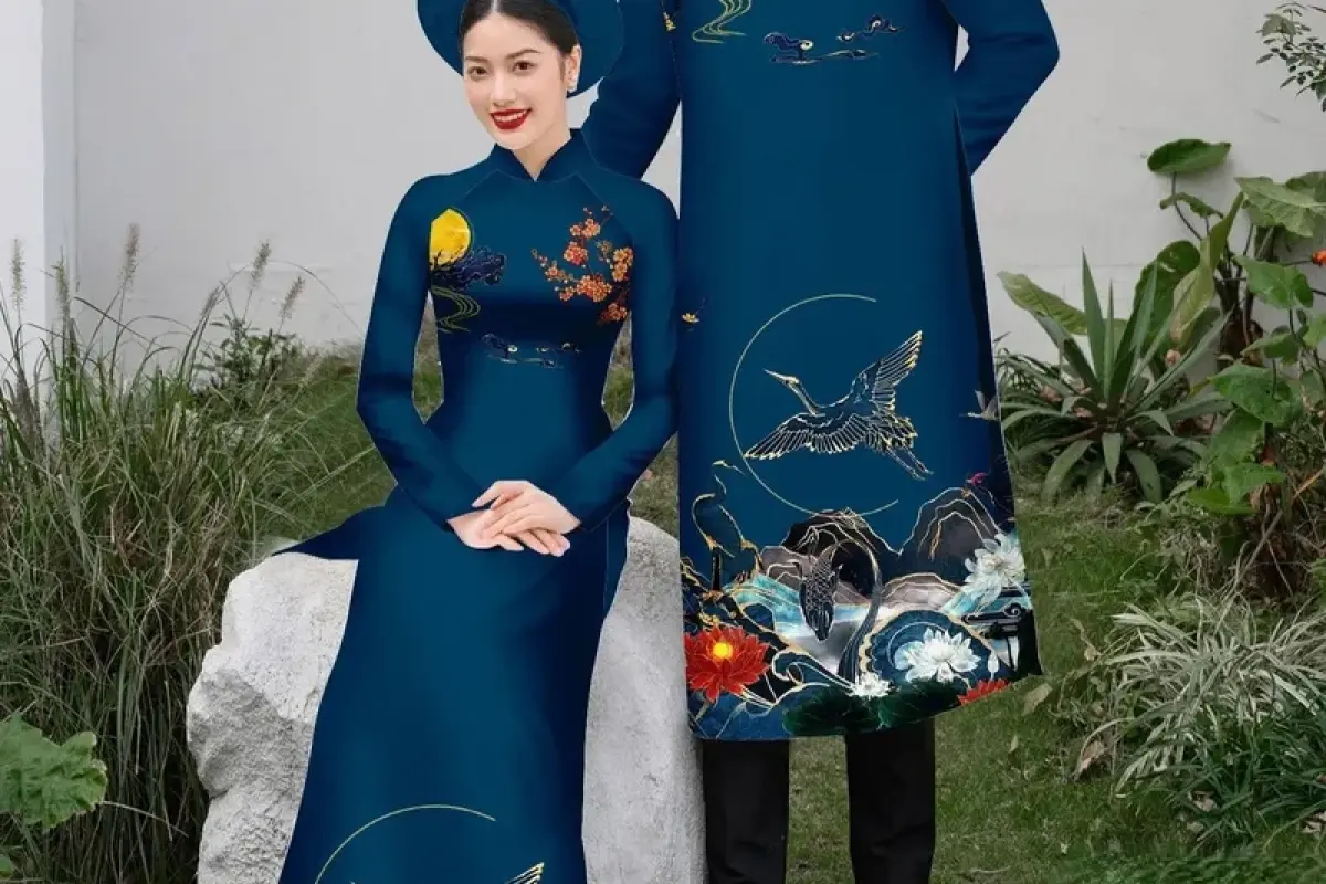 Những mẫu ảnh áo dài đôi truyền thống thanh lịch nên thử