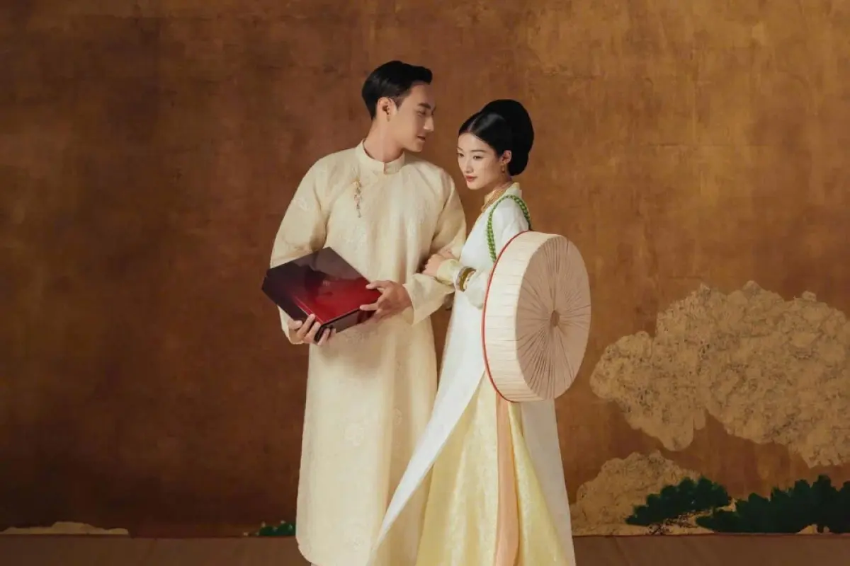 88+ Hình ảnh áo dài gấm cặp sang trọng quý phái nhất