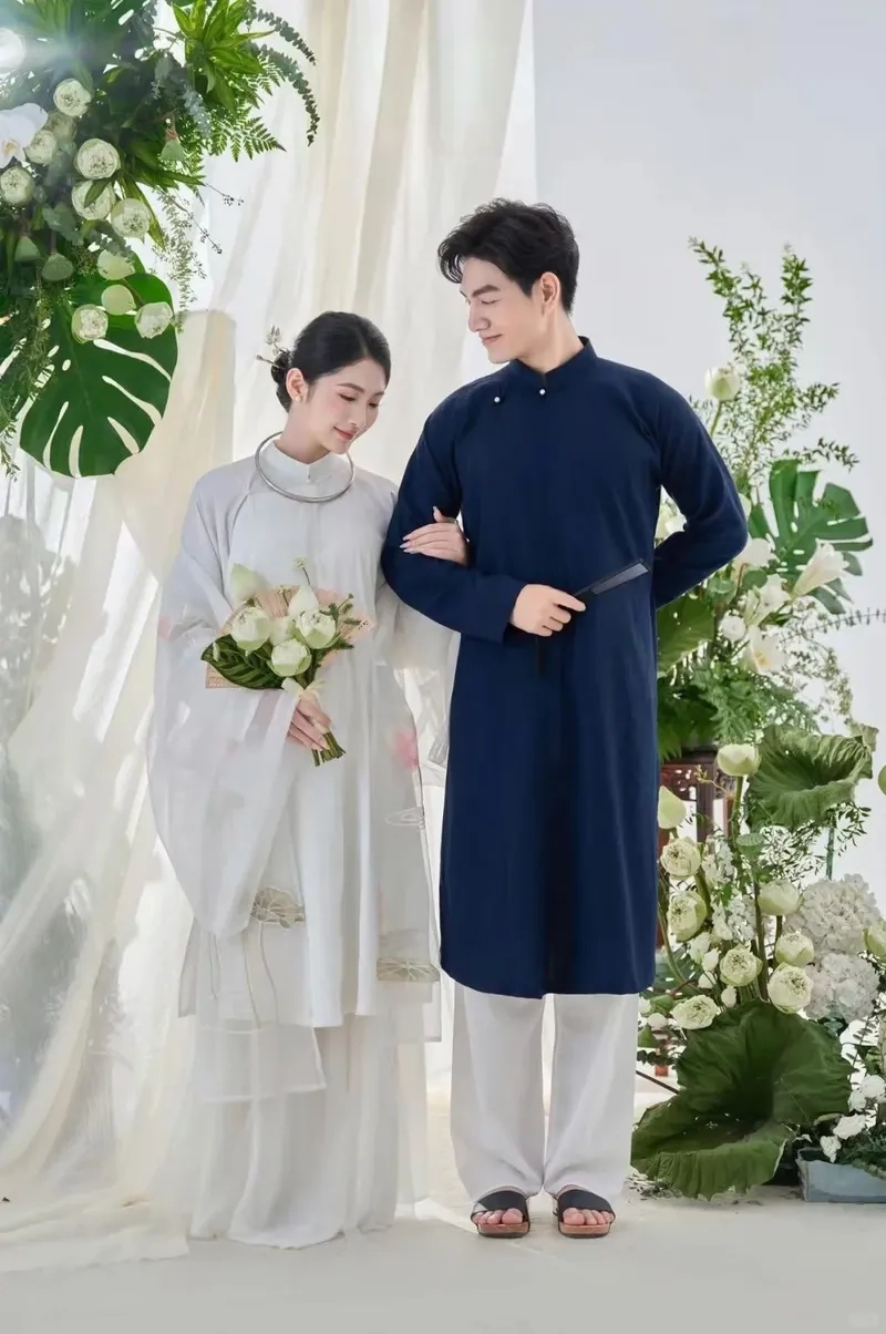 Phong cách áo dài cách tân phối váy mới lạ