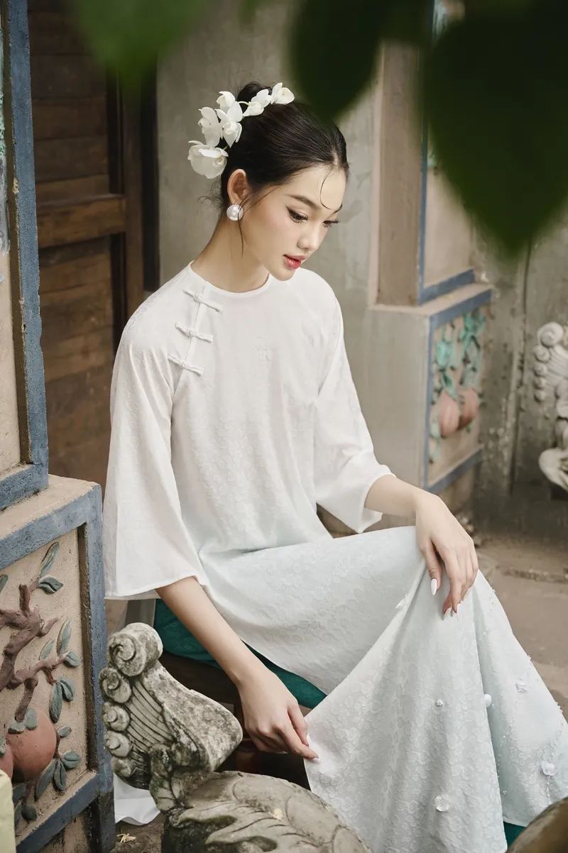 Thoải mái che khuyết điểm áo dài cổ tròn form rộng