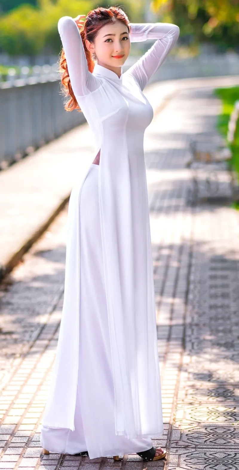 Áo dài dáng suông tay lỡ nhẹ nhàng dễ mặc