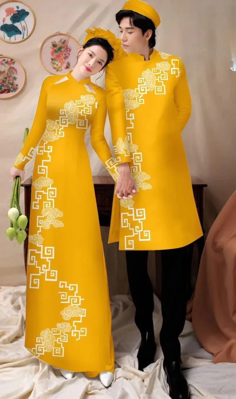 Sự đồng điệu bền lâu với áo dài đôi vợ chồng