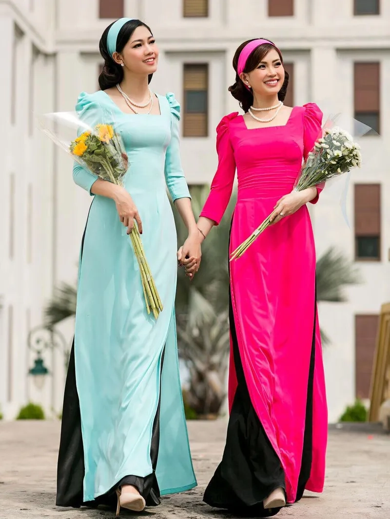 Thiết kế tinh tế tôn dáng với áo dài tay phồng dịu dàng