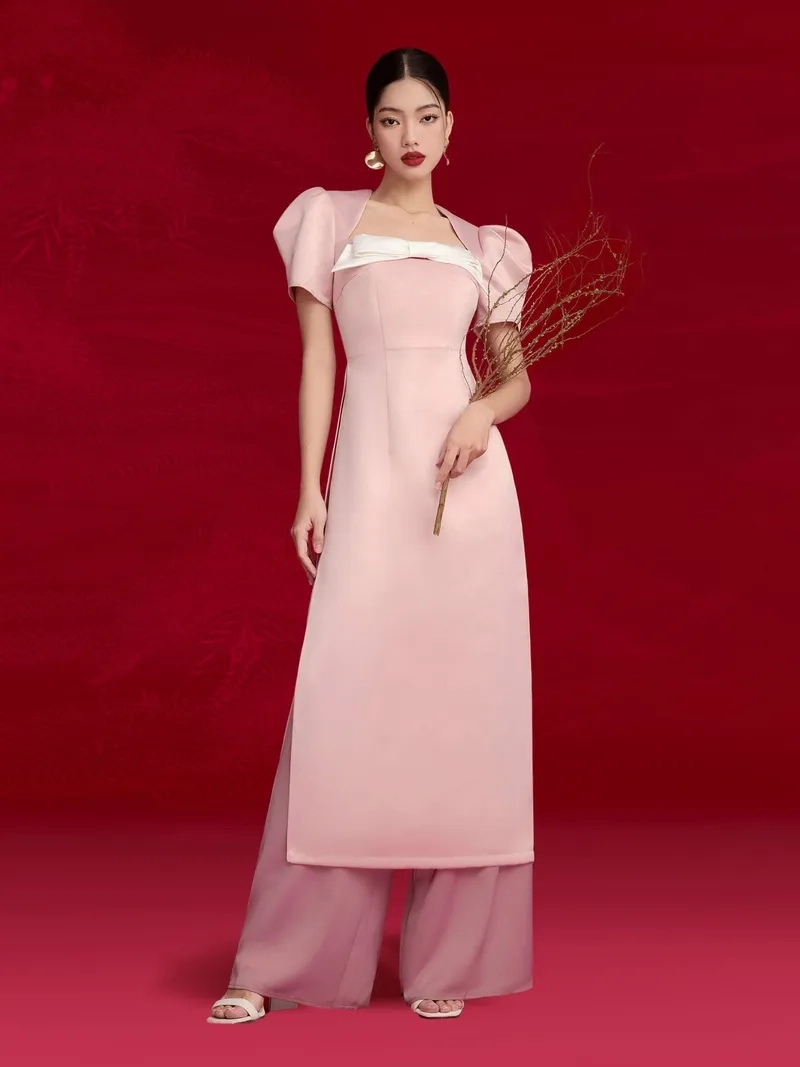 Gam màu nhẹ nhàng tươi sáng từ áo dài tay phồng màu pastel