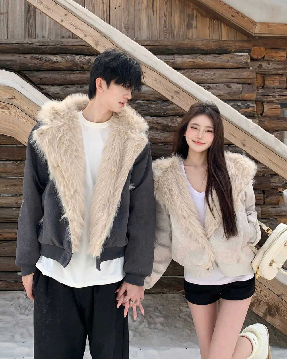 Áo khoác cặp mùa đông thêu chữ tên hai người ý nghĩa