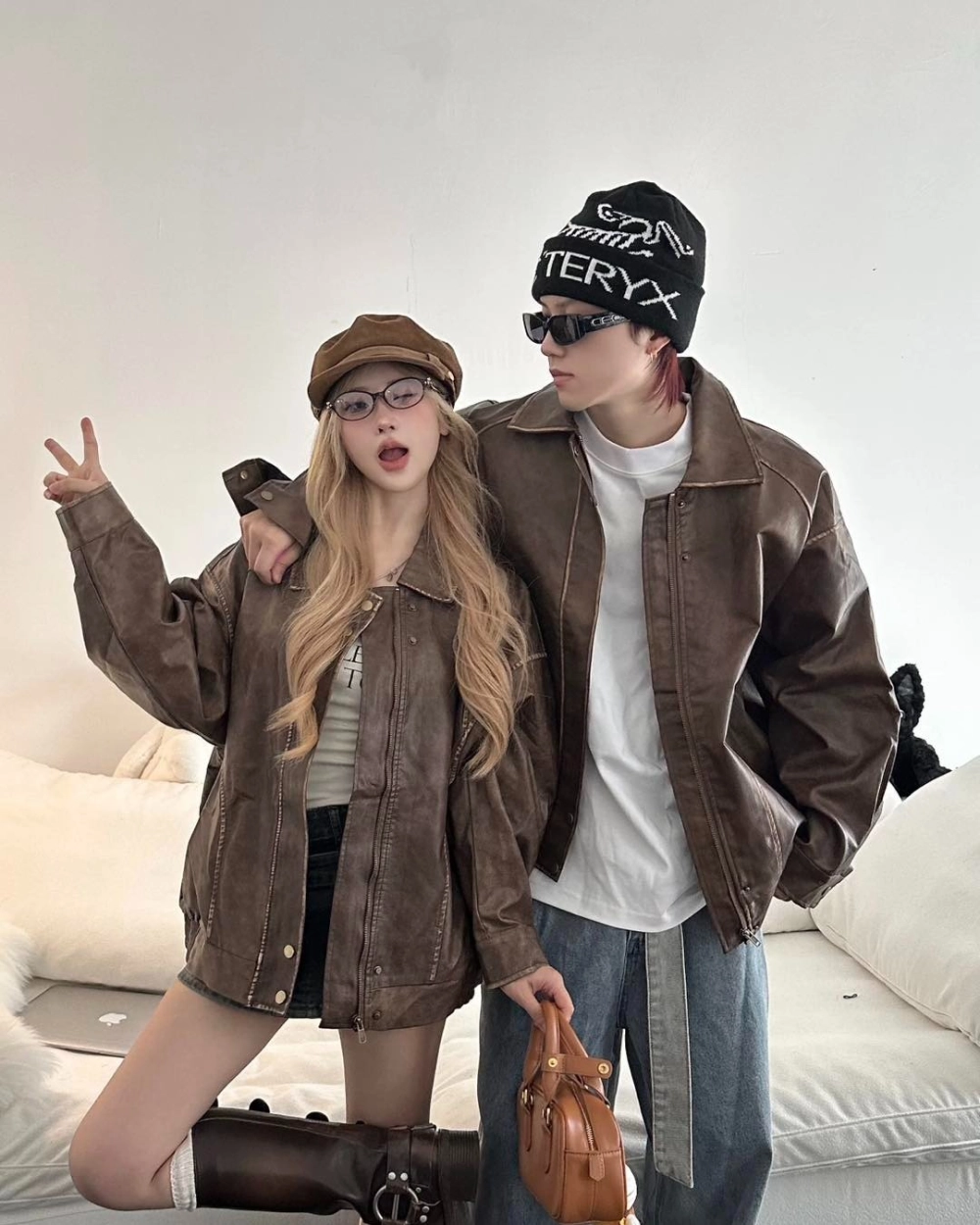Áo khoác cặp mùa đông cho cặp đôi gen z phong cách street style