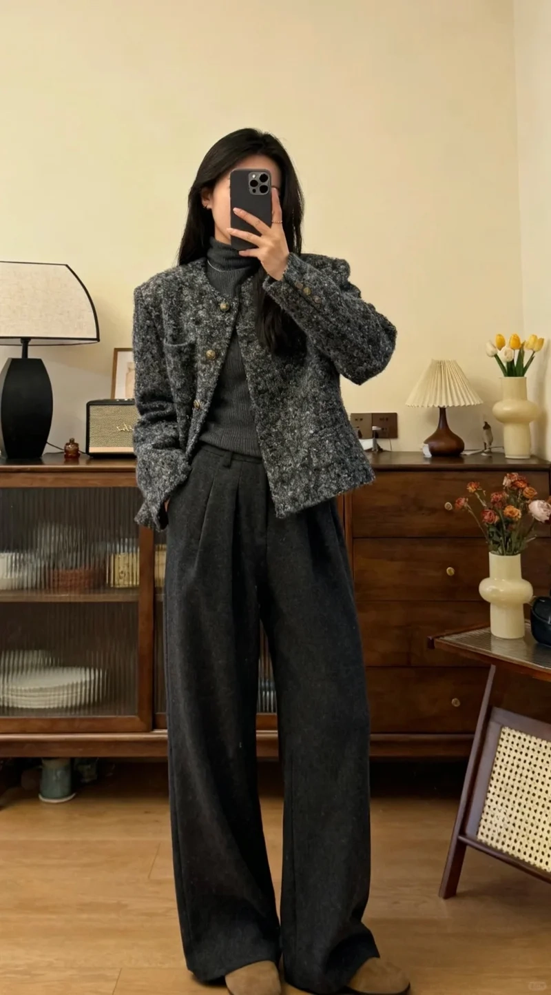 Retro nhẹ nhàng cùng Áo khoác dạ tweed vintage