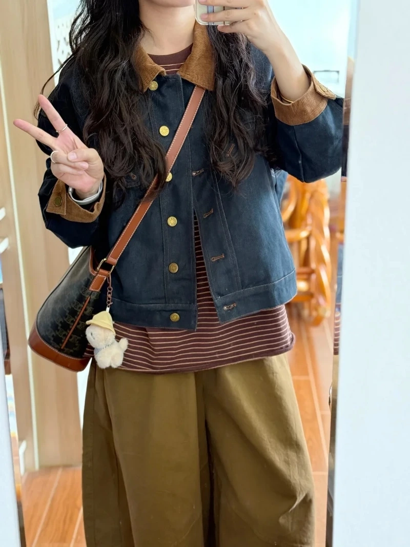 Thoải mái che dáng với áo khoác denim form rộng