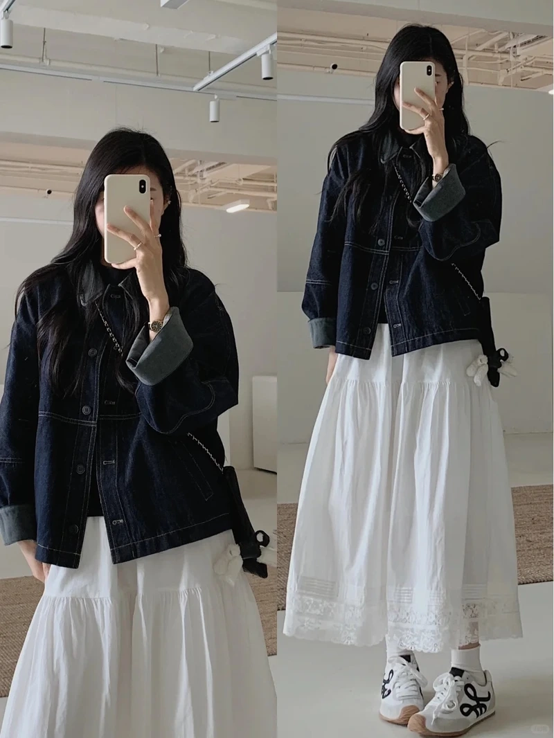 Tối giản dễ phối cùng áo khoác denim basic