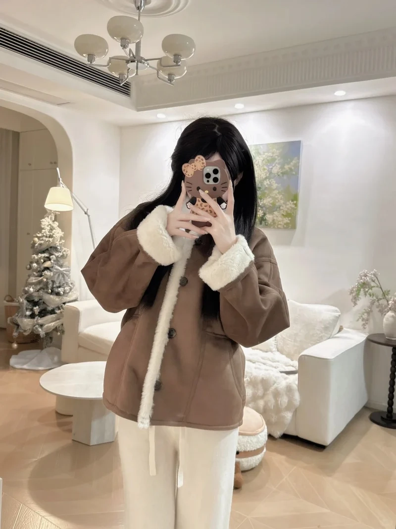 Xem ngay áo khoác lông cừu ảnh thực tế chuẩn chất liệu