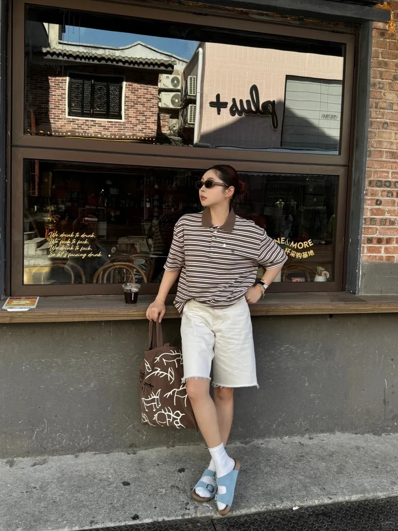 Cá tính đường phố với áo polo form rộng streetwear