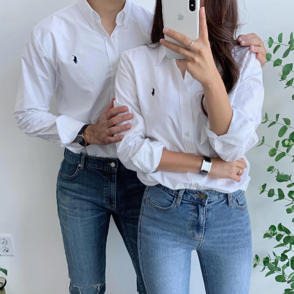 Hình ảnh áo sơ mi cặp lụa bóng sang trọng cho buổi tiệc tối