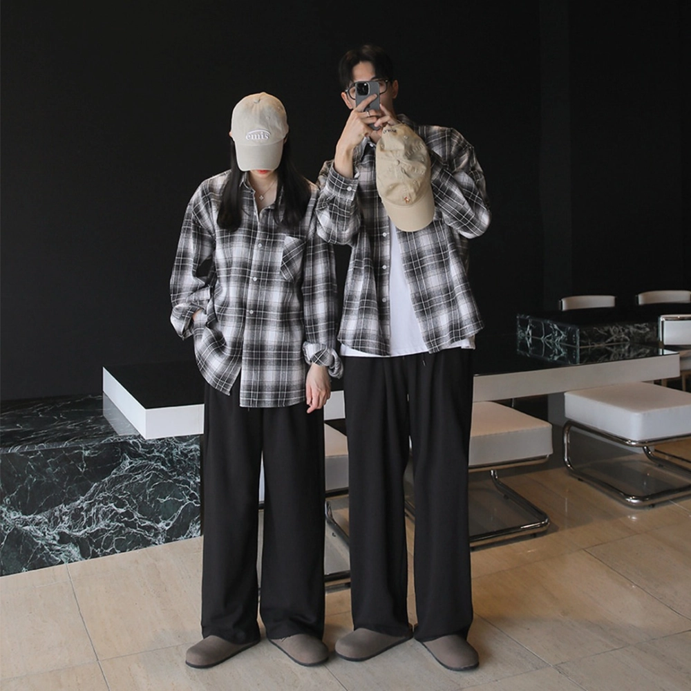 Cặp đôi diện áo sơ mi cặp thanh lịch phong cách hàn quốc