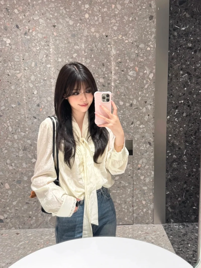 Form chuẩn dáng với áo sơ mi kiểu nữ form đẹp