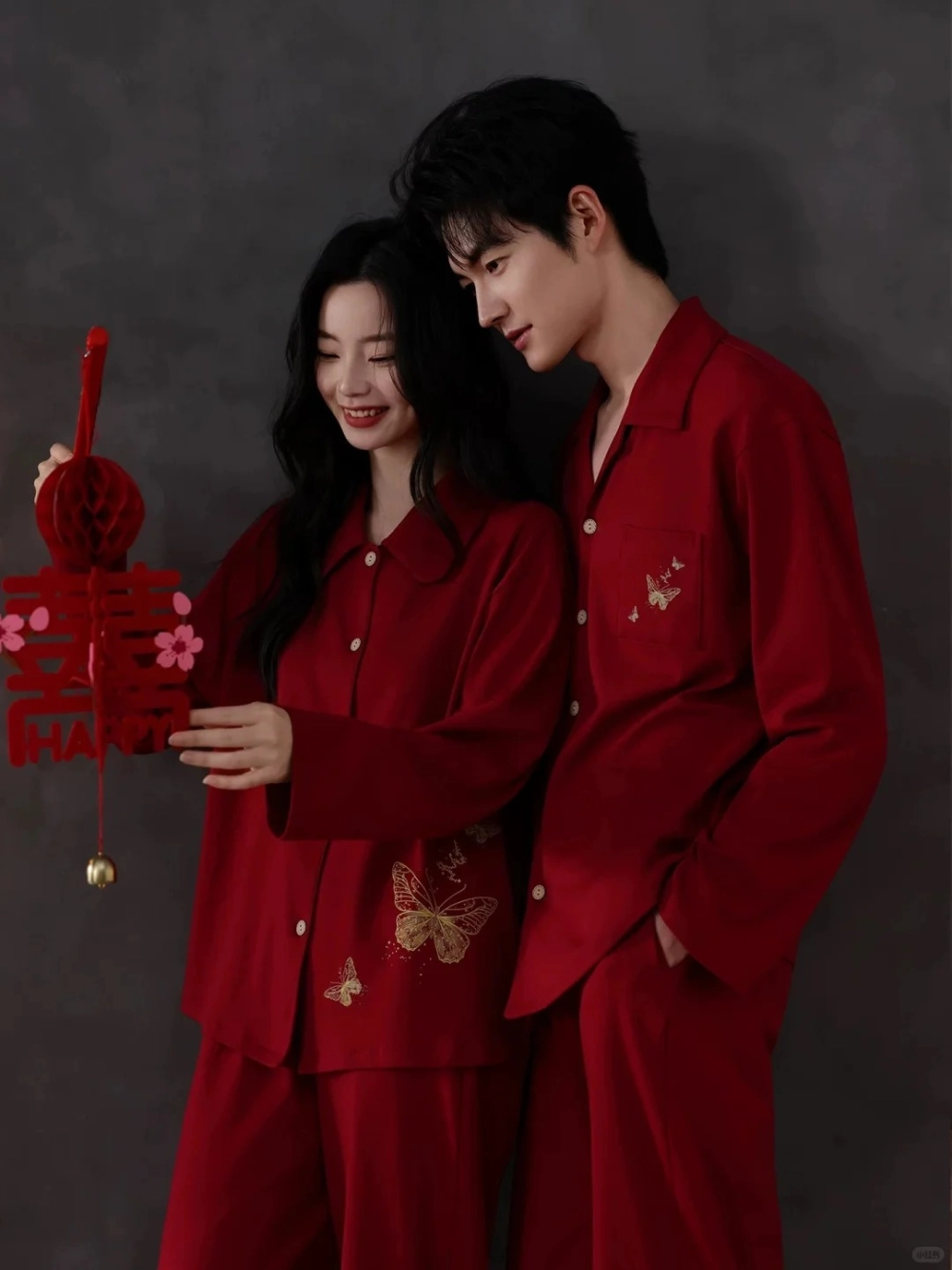 Bộ đồ ngủ đôi cao cấp đi tiệc trà sang trọng đêm giao thừa