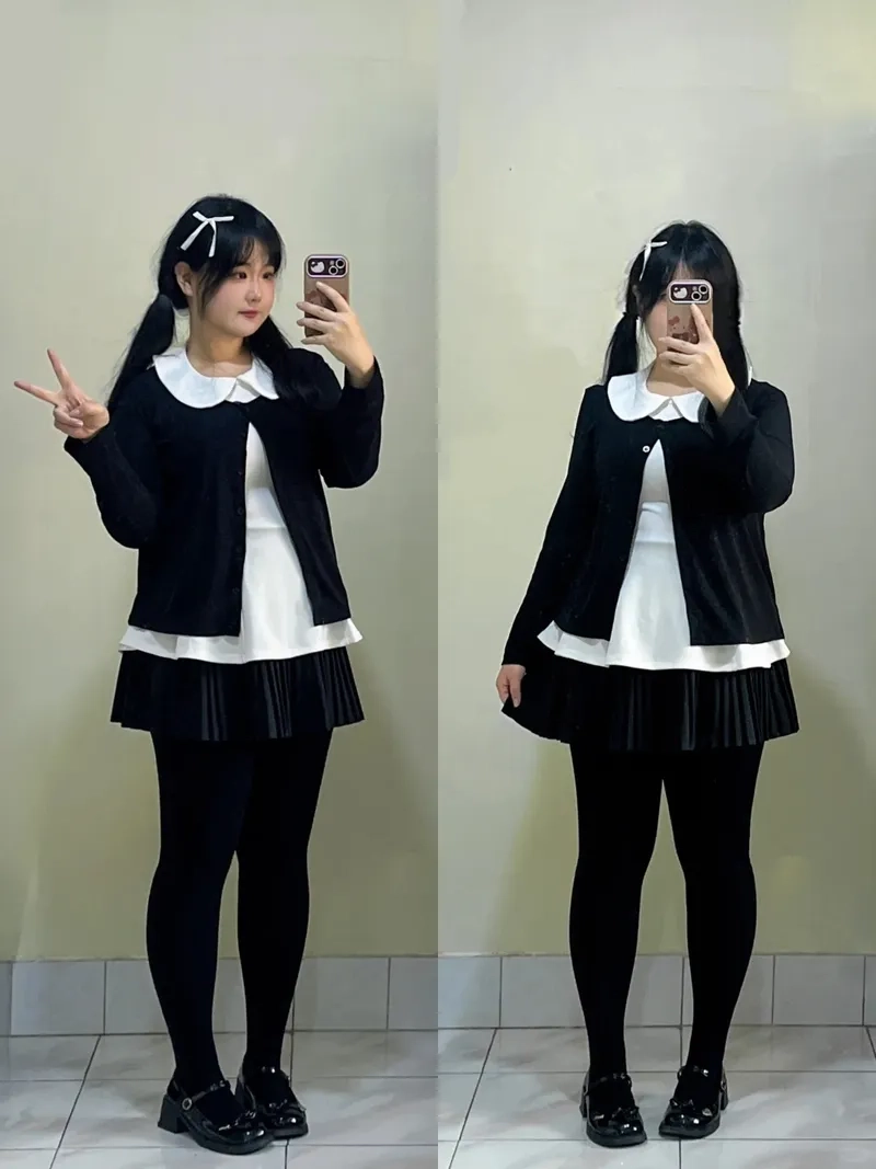 Set chân váy suông cho nữ mập duyên