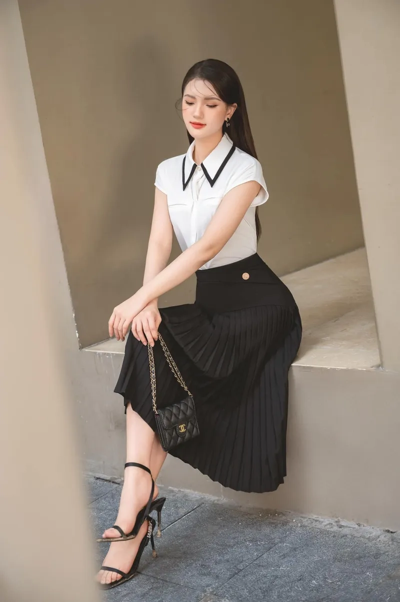 Set phối đồ công sở phong cách pháp