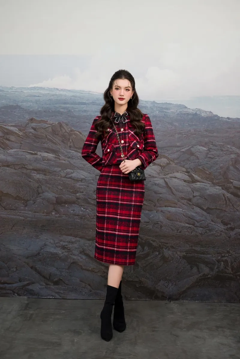 Gu phối đồ công sở thu đông ấm áp