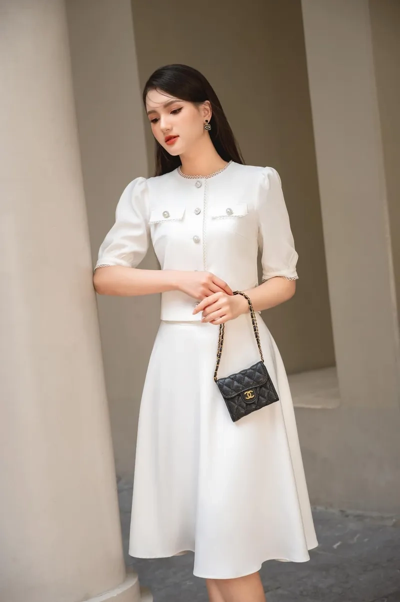 Mẫu váy công sở chữ a rất tôn dáng