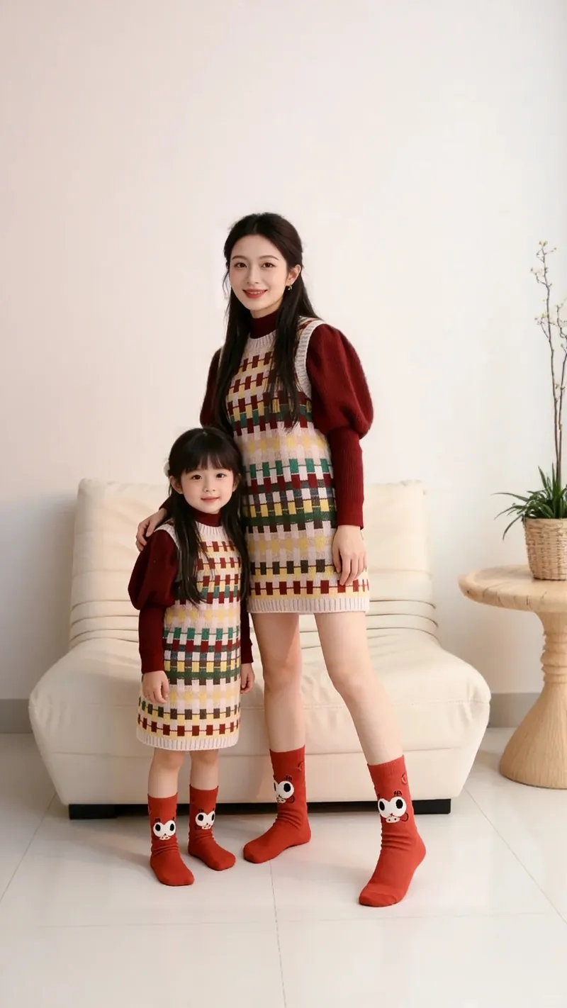 Cách phối đồ mẹ và bé duyên dáng