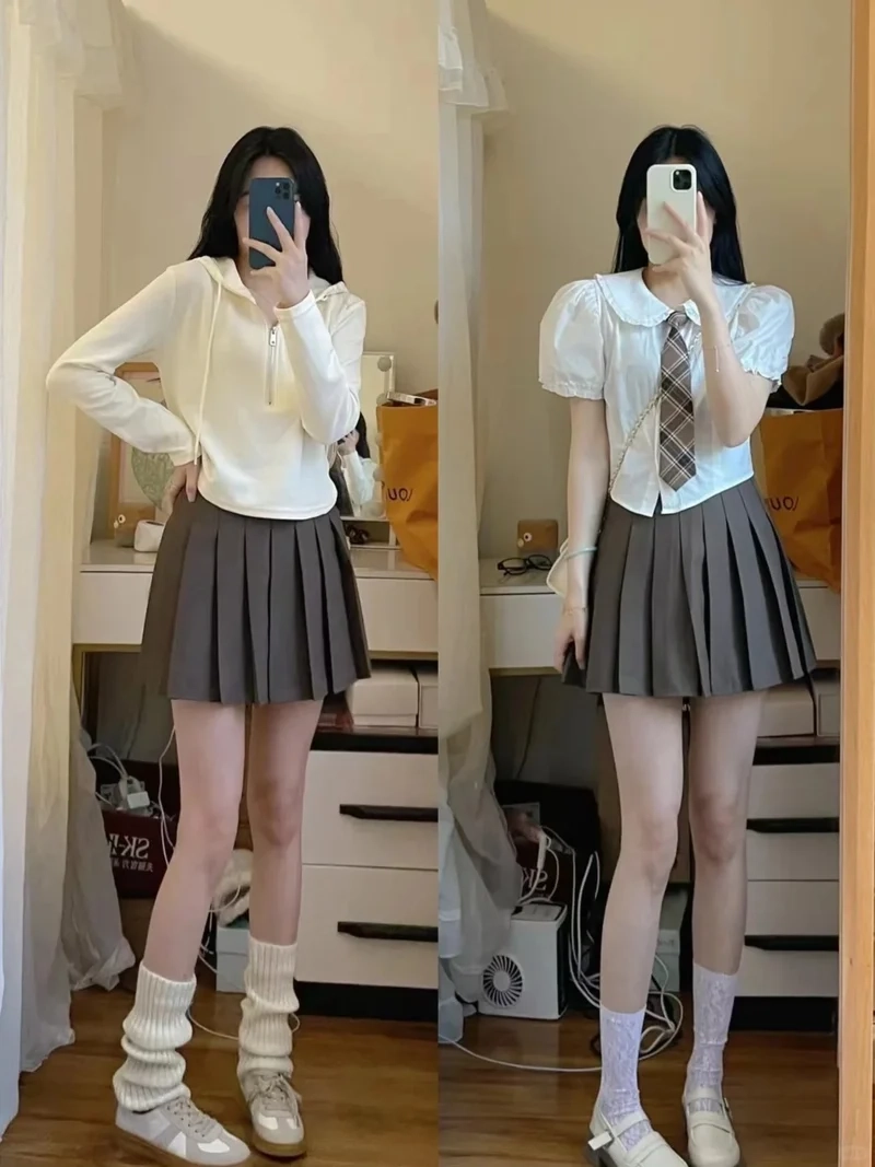 Chụp ảnh sống ảo với chân váy xếp ly chụp ảnh