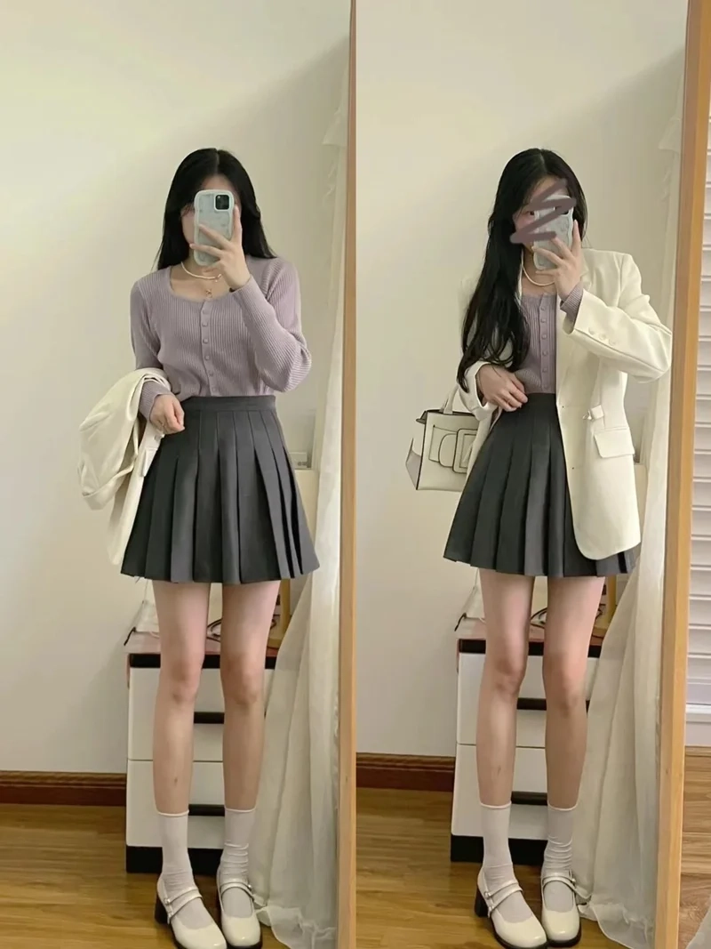 Trẻ trung năng động với chân váy xếp ly trẻ trung