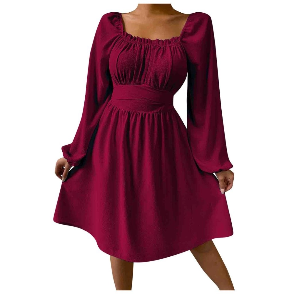 Đầm cổ vuông thời trang nữ tinh tế nhẹ nhàng