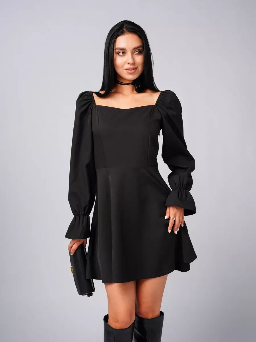 Đầm cổ vuông đẹp giúp nàng thêm duyên dáng