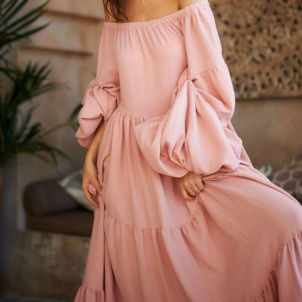 Váy tay bồng đơn giản dễ mặc hằng ngày