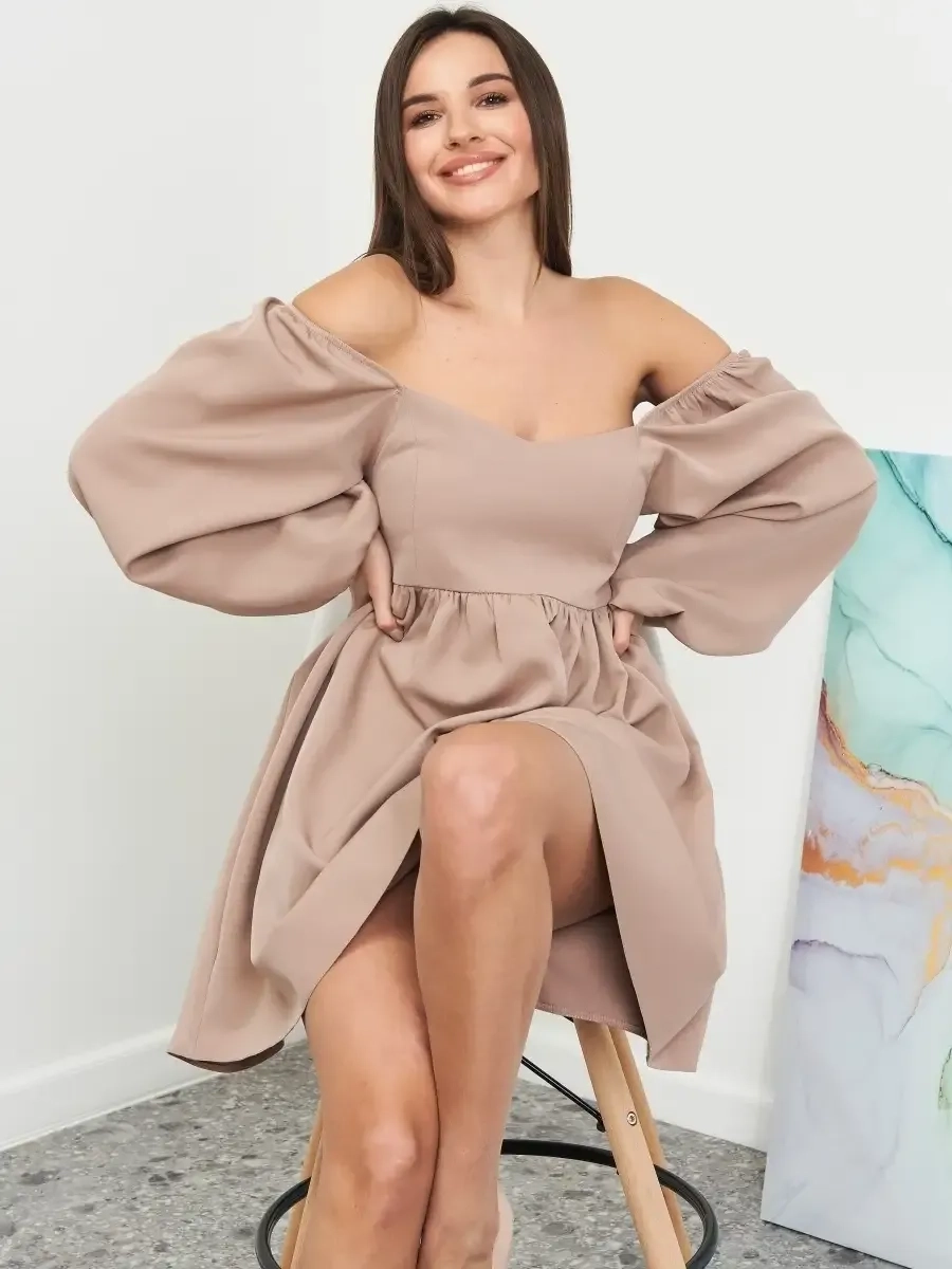 Đầm tay bồng tiểu thư ngọt ngào và thanh thoát