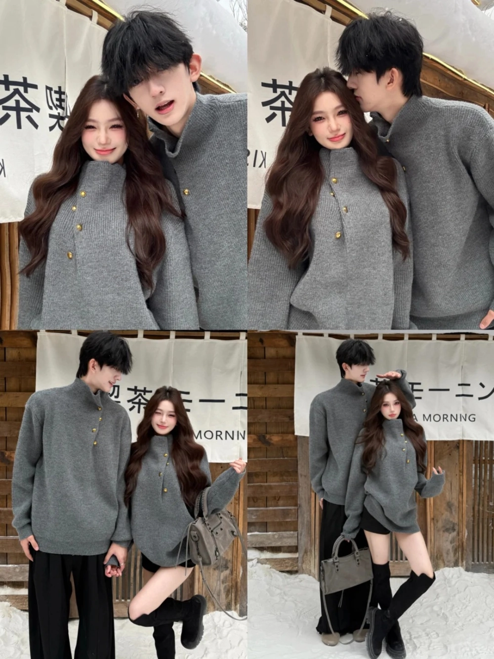 Mẫu đồ đôi tết đơn giản mà chất với áo hoodie đôi tinh tế