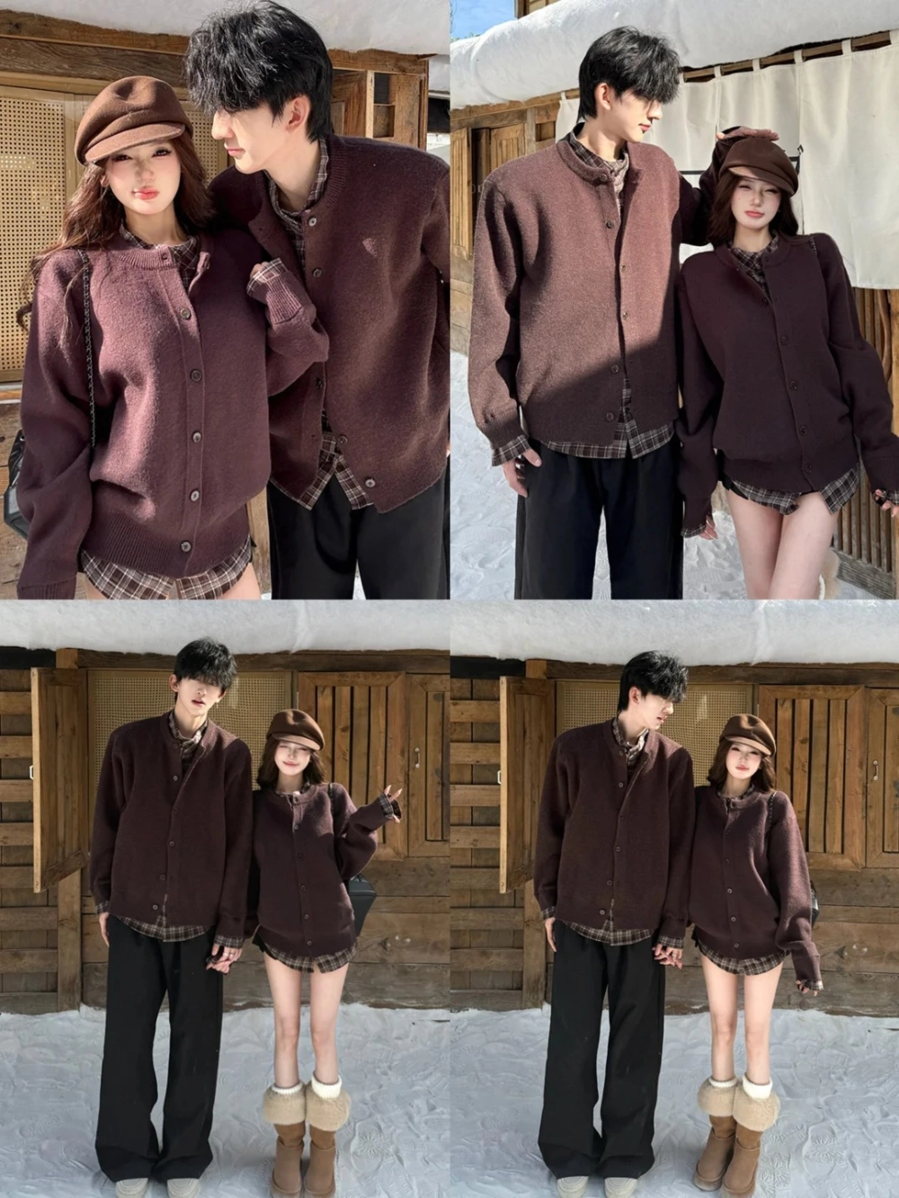 Đồ đôi tết áo len chân váy dành cho ngày xuân se lạnh