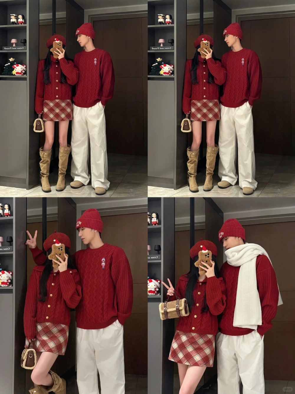 Đồ đôi đi hội hoa xuân cùng phụ kiện quạt cầm tay độc đáo