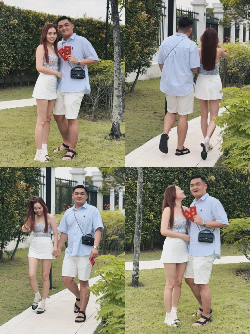 Đồ đôi Tết năng động phối cùng mũ len cực đáng yêu