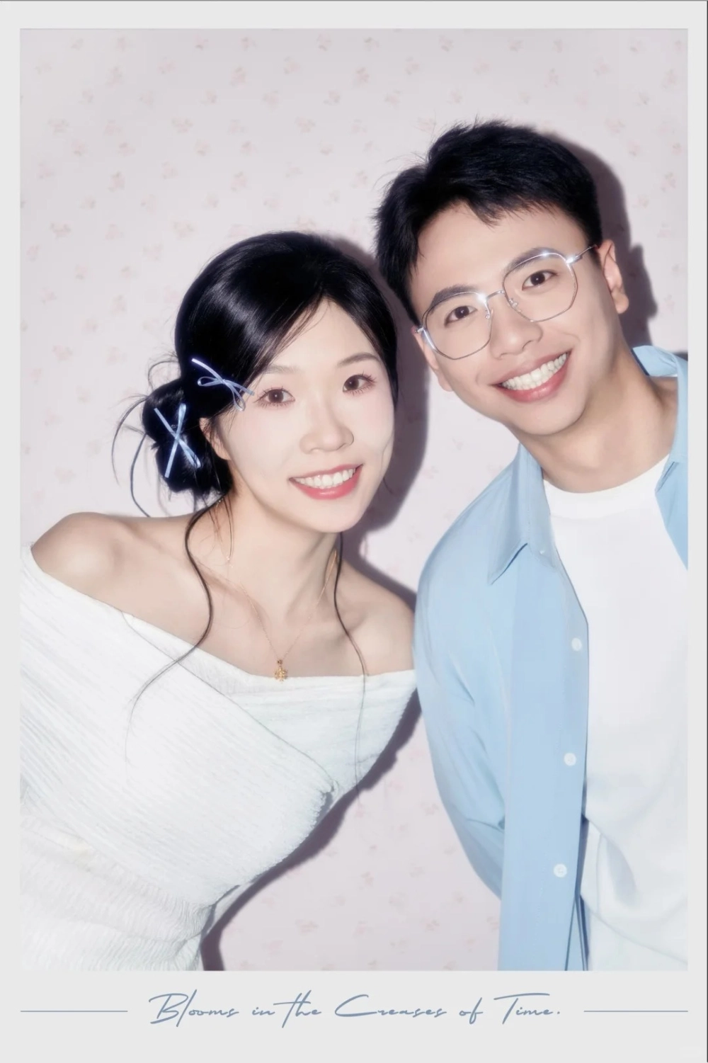 Áo sơ mi cặp tone pastel xanh navy nhạt