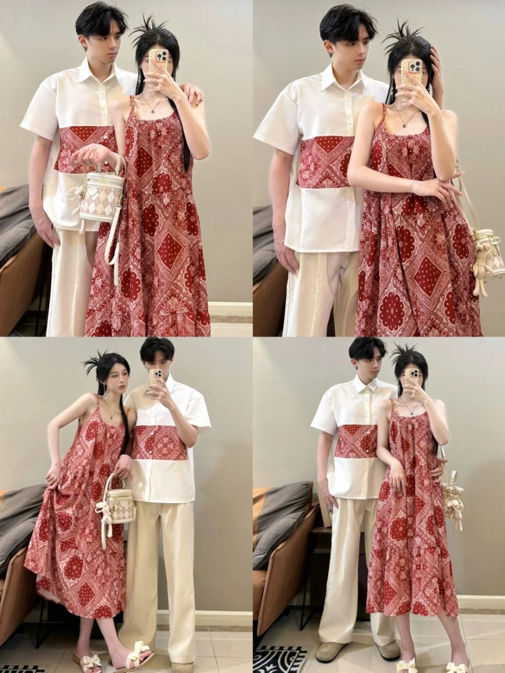 Set váy áo đôi phong cách vintage hoài cổ lãng mạn