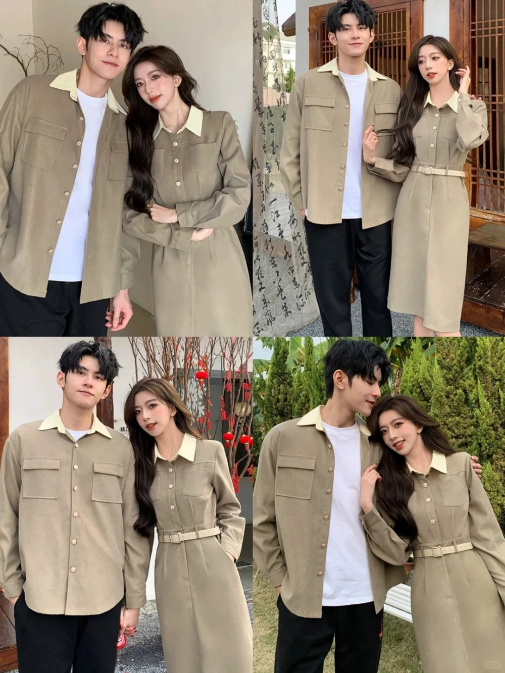 Mẫu set váy áo đôi tết 2026 ngọt ngào rạng rỡ