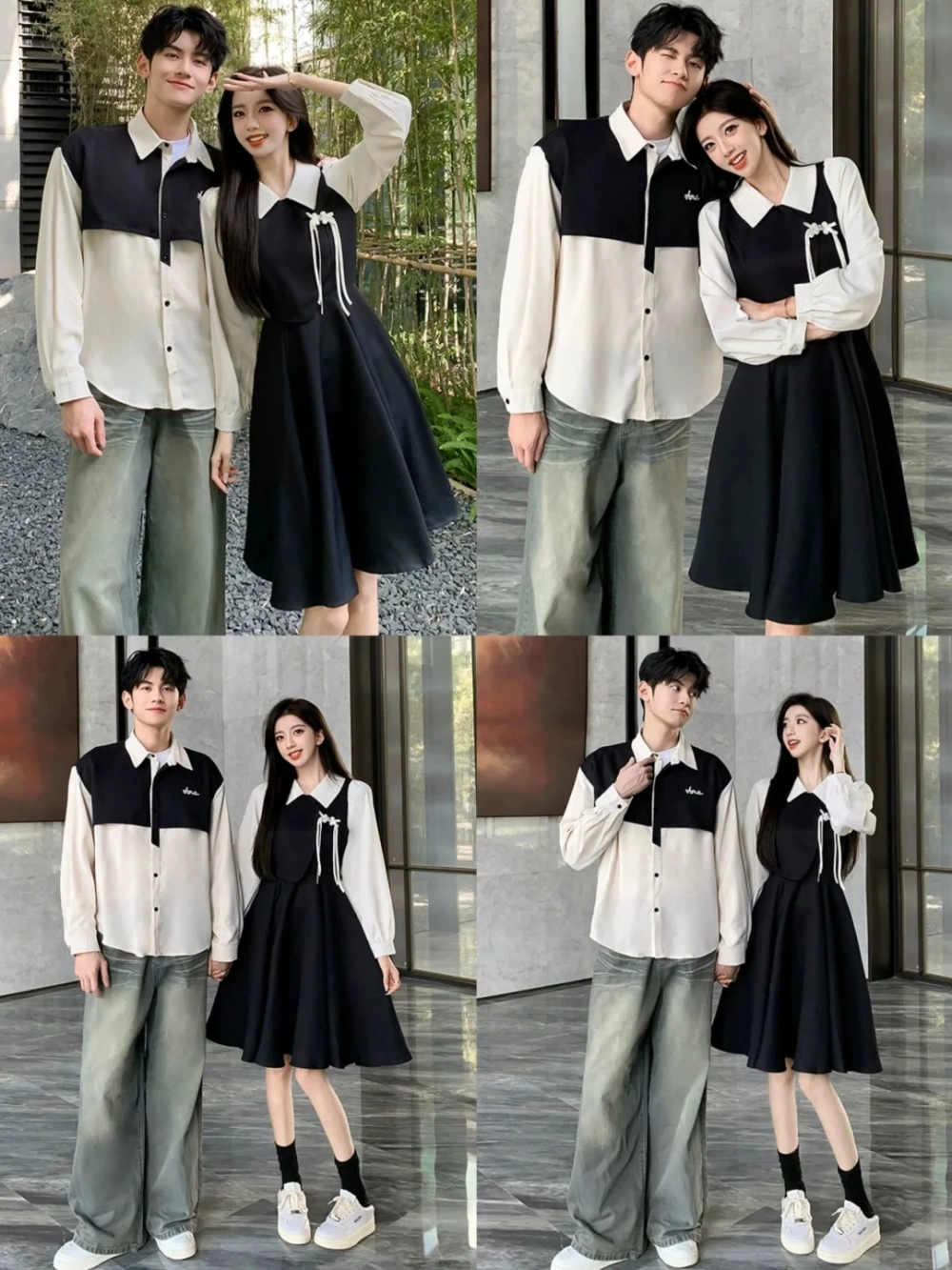 Set váy áo đôi hoa nhí dễ thương cho nàng và chàng