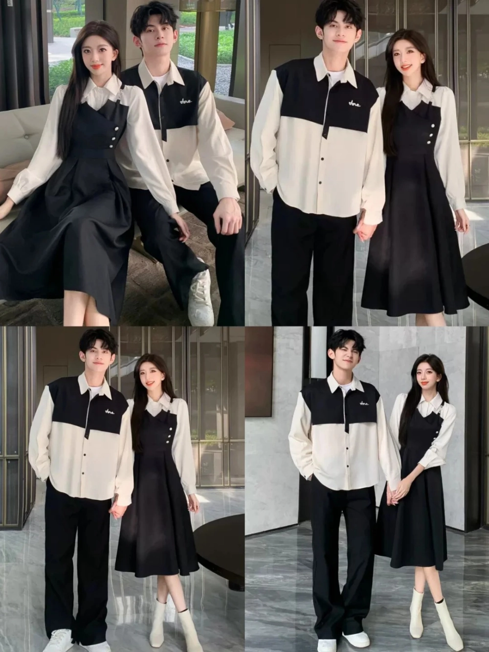 Set váy áo đôi vải voan bay bổng cho chuyến đi biển