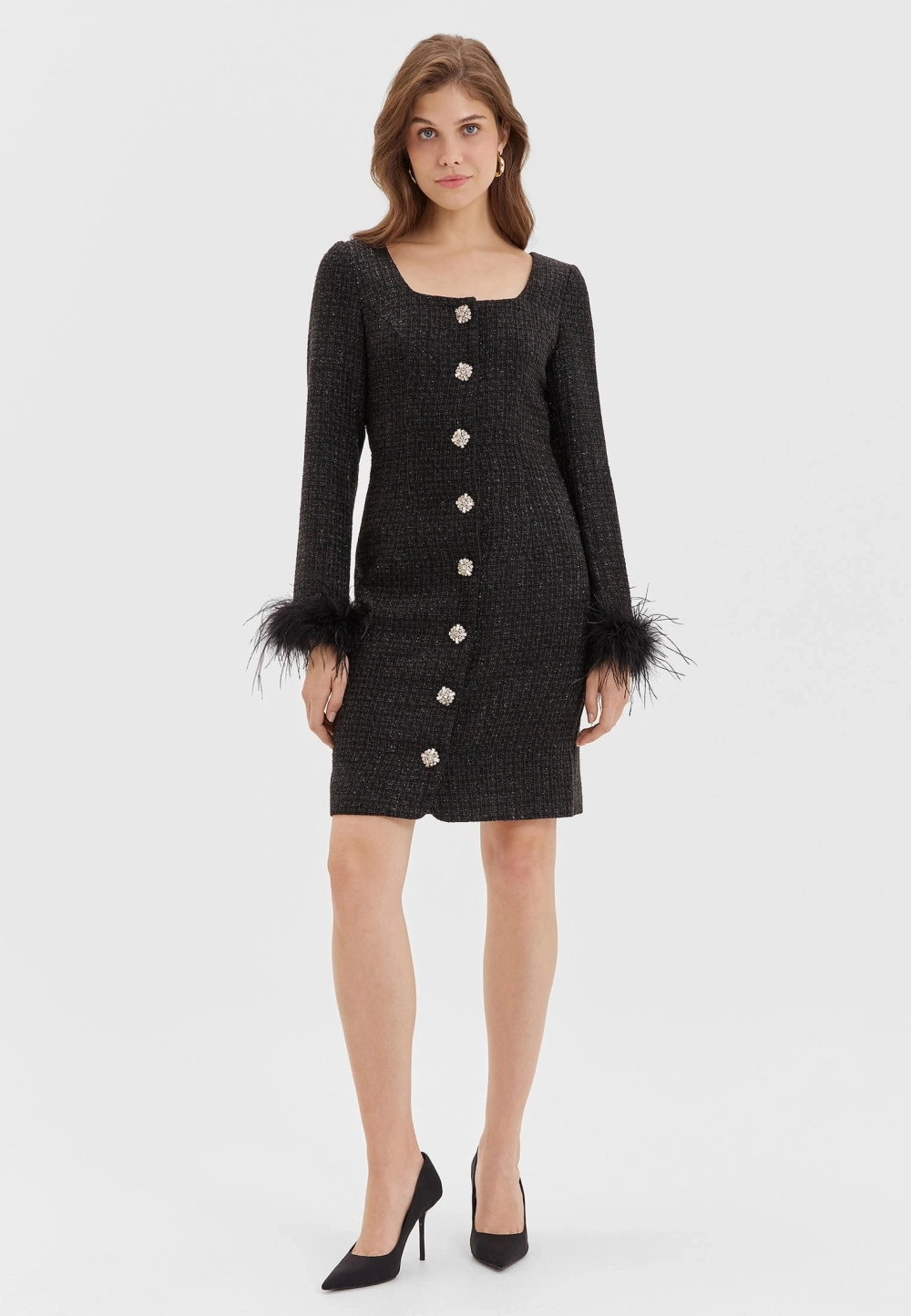 Váy dạ tweed sang trọng phù hợp nhiều dịp