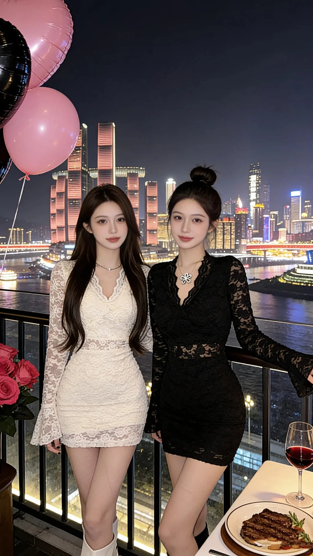 Váy đôi chị em gái phong cách công chúa cho buổi tiệc tối