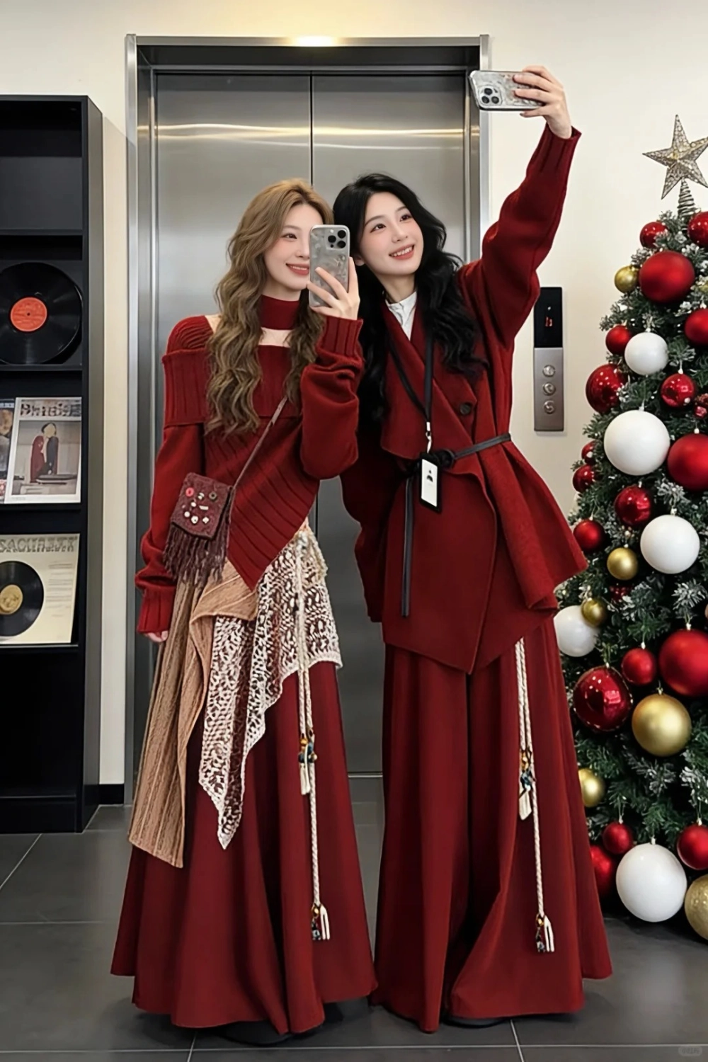 Áo dài đôi chị em gái trẻ em vải lụa cao cấp