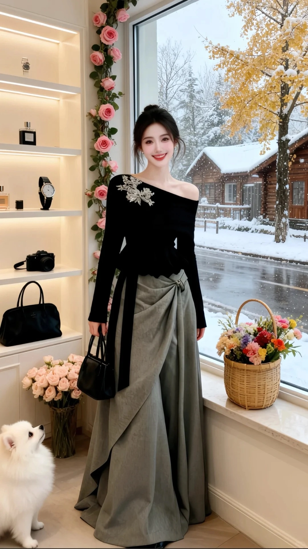 Đầm lệch vai đẹp giúp nàng tỏa sáng nổi bật