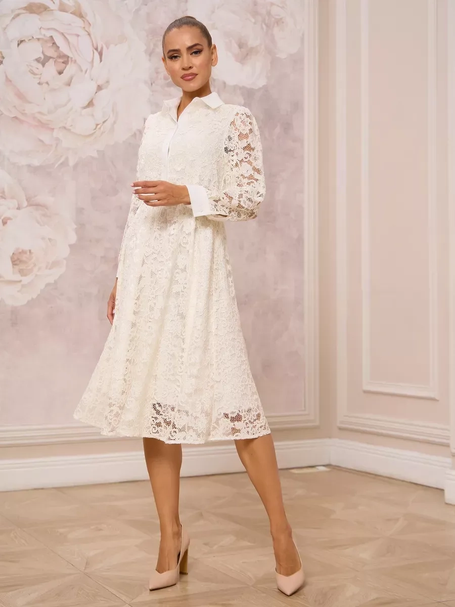 Váy ren trắng đẹp làm nổi bật vẻ thuần khiết