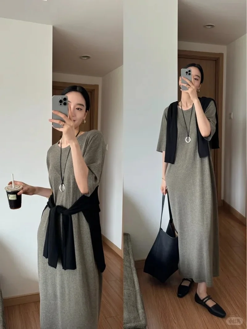 Street style cực chất với váy suông street style