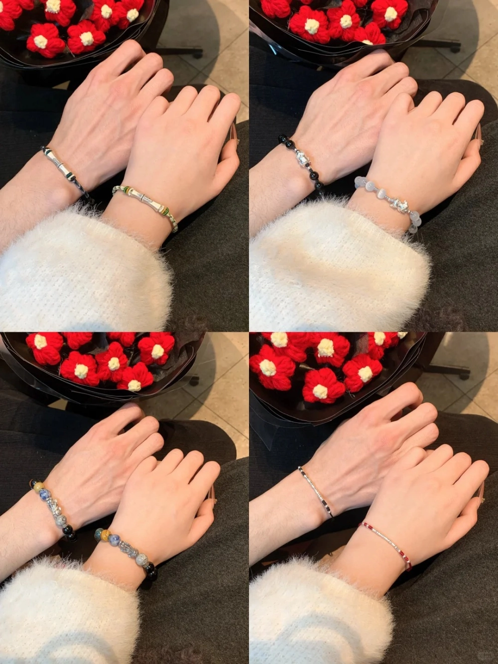 Tổng hợp các mẫu vòng tay đôi đính đá và charm bạc tinh tế cho các cặp đôi