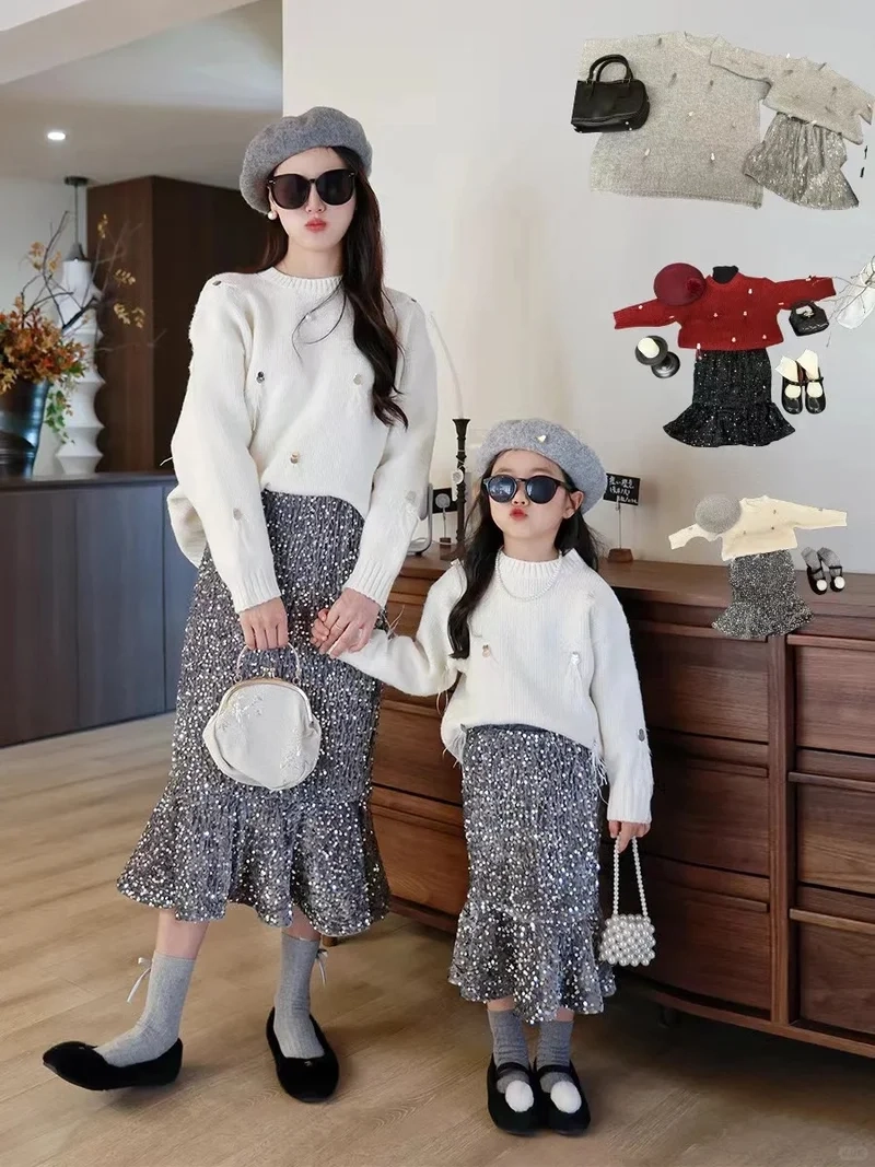 Set len đôi mẹ và bé mặc là thấy cưng đáng yêu