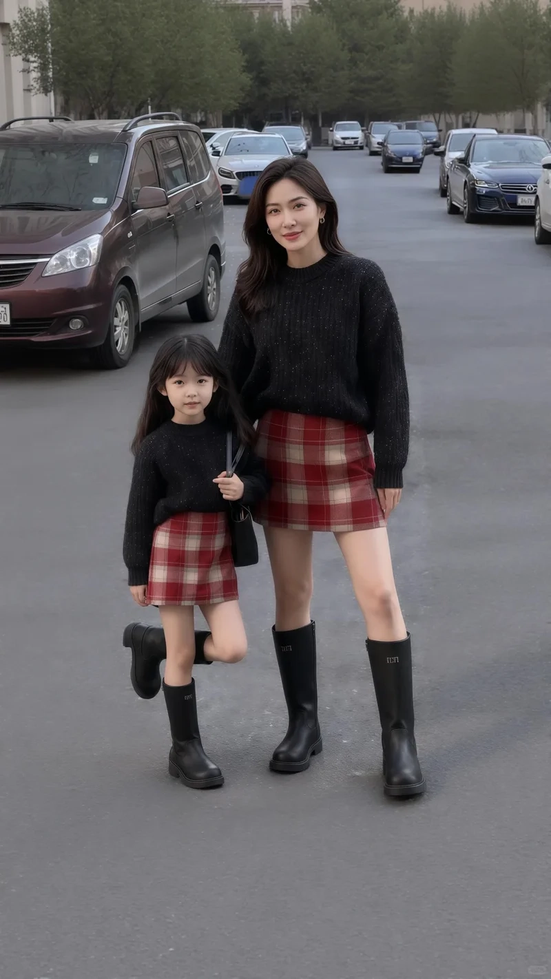 Set len đôi mẹ và bé cho mùa thu đông thu đông