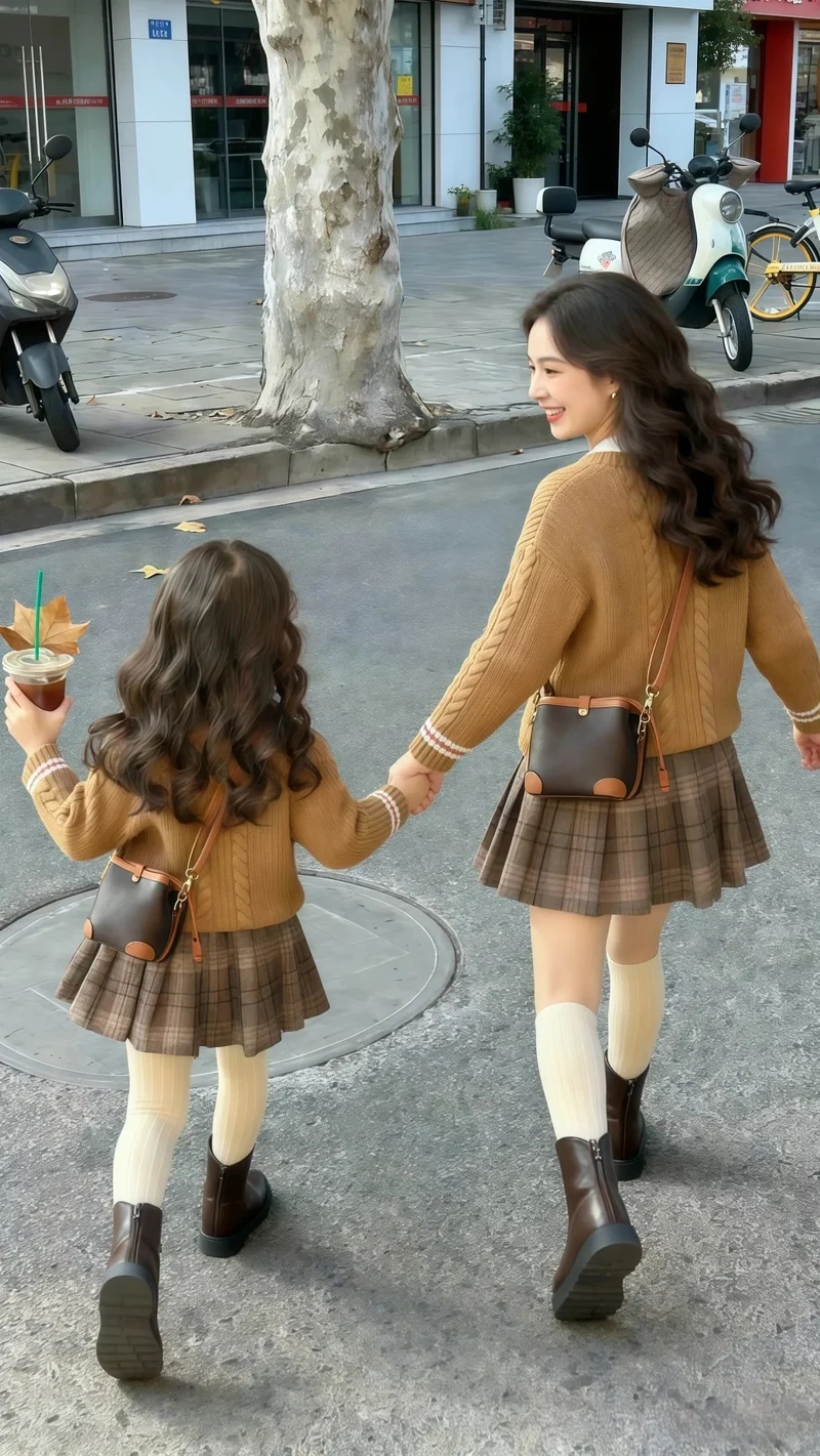 Set len đôi mẹ và bé mặc nhà vẫn đẹp tiện lợi