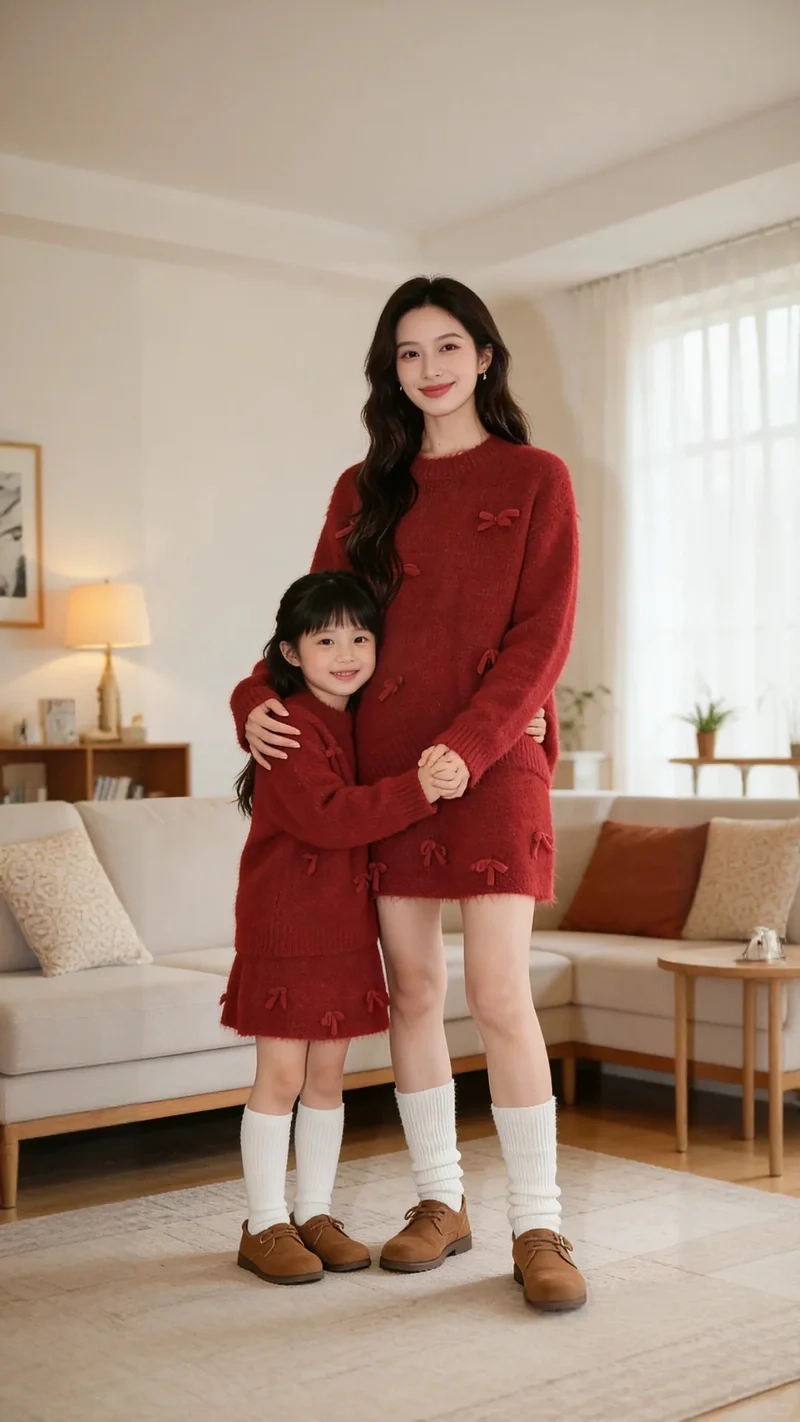 Set len đôi mẹ và bé cho khoảnh khắc ngọt ngào gia đình